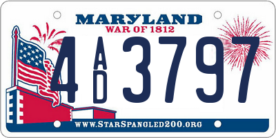 MD license plate 4AD3797