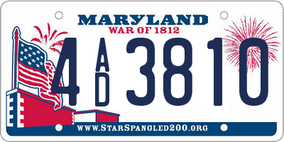 MD license plate 4AD3810