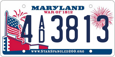 MD license plate 4AD3813