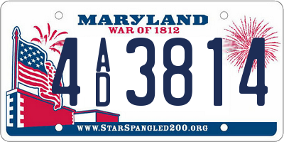 MD license plate 4AD3814