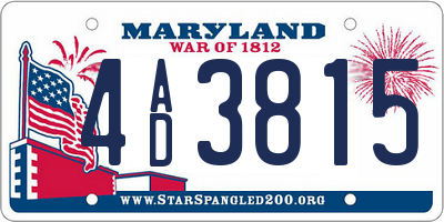 MD license plate 4AD3815