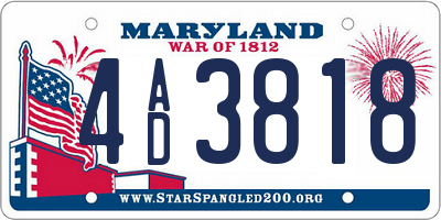 MD license plate 4AD3818