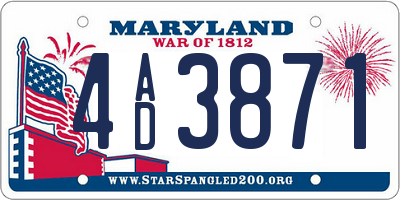 MD license plate 4AD3871