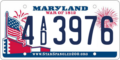 MD license plate 4AD3976