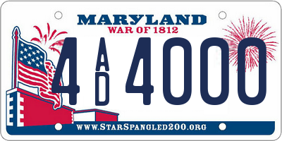 MD license plate 4AD4000