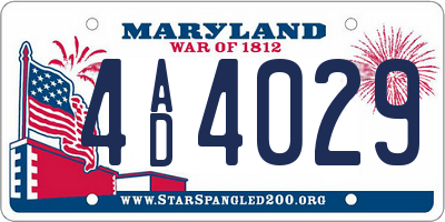 MD license plate 4AD4029