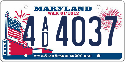 MD license plate 4AD4037