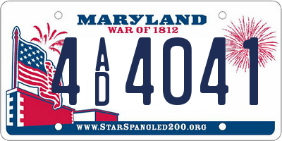 MD license plate 4AD4041