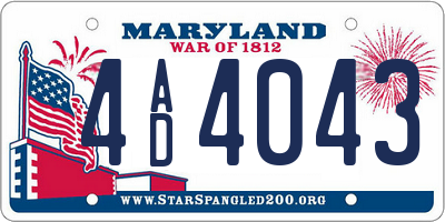 MD license plate 4AD4043