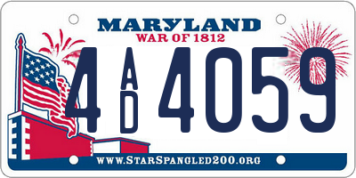 MD license plate 4AD4059