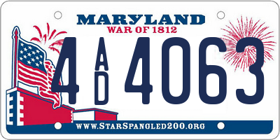 MD license plate 4AD4063