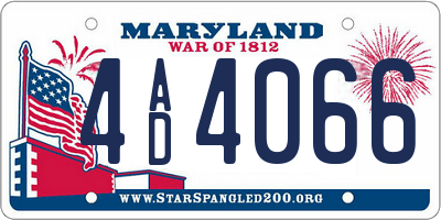MD license plate 4AD4066