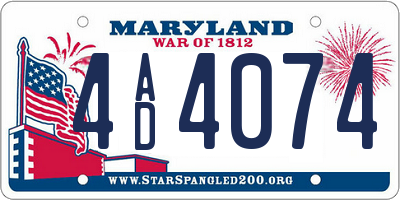 MD license plate 4AD4074
