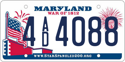 MD license plate 4AD4088