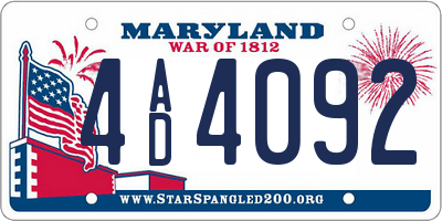 MD license plate 4AD4092