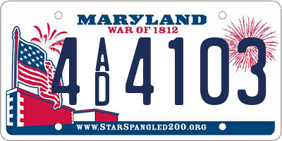 MD license plate 4AD4103