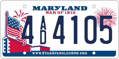MD license plate 4AD4105