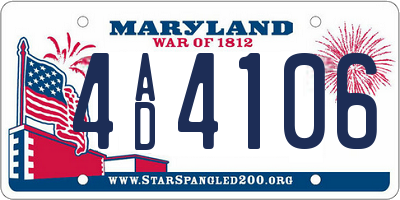 MD license plate 4AD4106