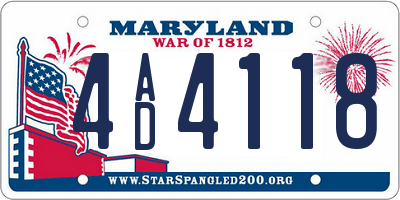 MD license plate 4AD4118