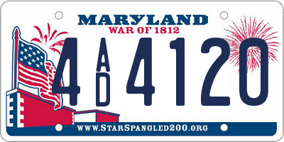 MD license plate 4AD4120