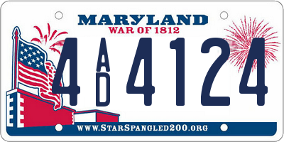 MD license plate 4AD4124