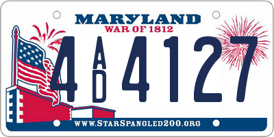MD license plate 4AD4127