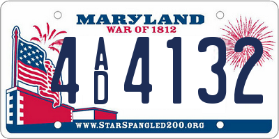 MD license plate 4AD4132