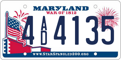 MD license plate 4AD4135