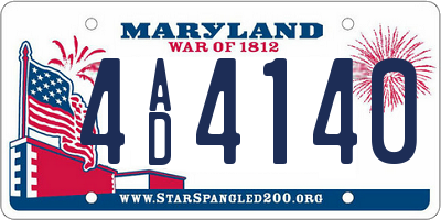 MD license plate 4AD4140