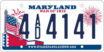 MD license plate 4AD4141
