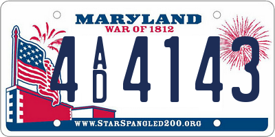 MD license plate 4AD4143