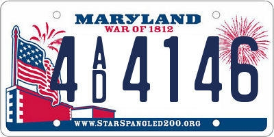 MD license plate 4AD4146