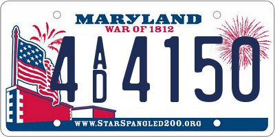 MD license plate 4AD4150
