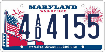 MD license plate 4AD4155