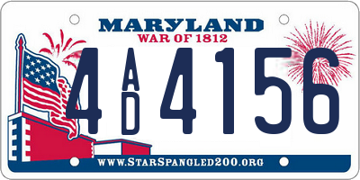 MD license plate 4AD4156