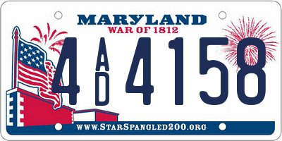 MD license plate 4AD4158