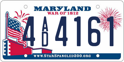 MD license plate 4AD4161