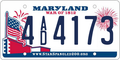 MD license plate 4AD4173
