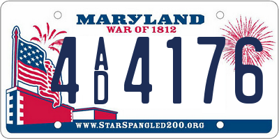 MD license plate 4AD4176