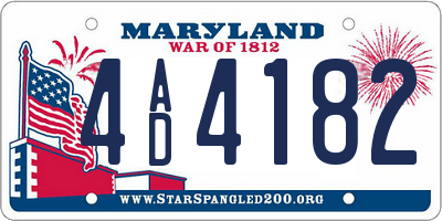 MD license plate 4AD4182