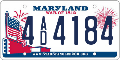 MD license plate 4AD4184