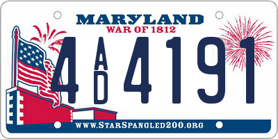 MD license plate 4AD4191