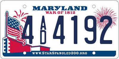 MD license plate 4AD4192