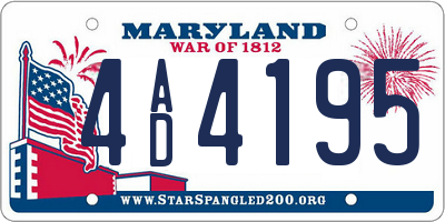 MD license plate 4AD4195