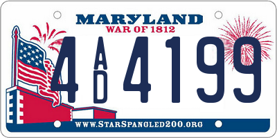 MD license plate 4AD4199