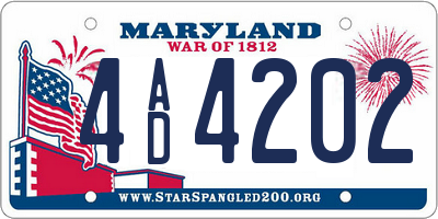 MD license plate 4AD4202