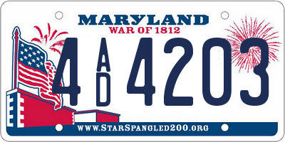 MD license plate 4AD4203