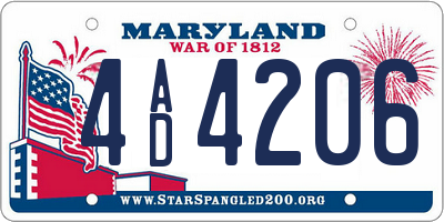 MD license plate 4AD4206