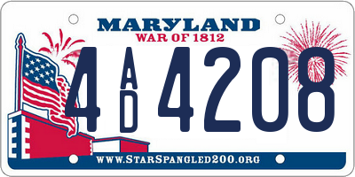 MD license plate 4AD4208