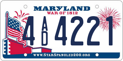 MD license plate 4AD4221